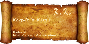Korpás Kitti névjegykártya